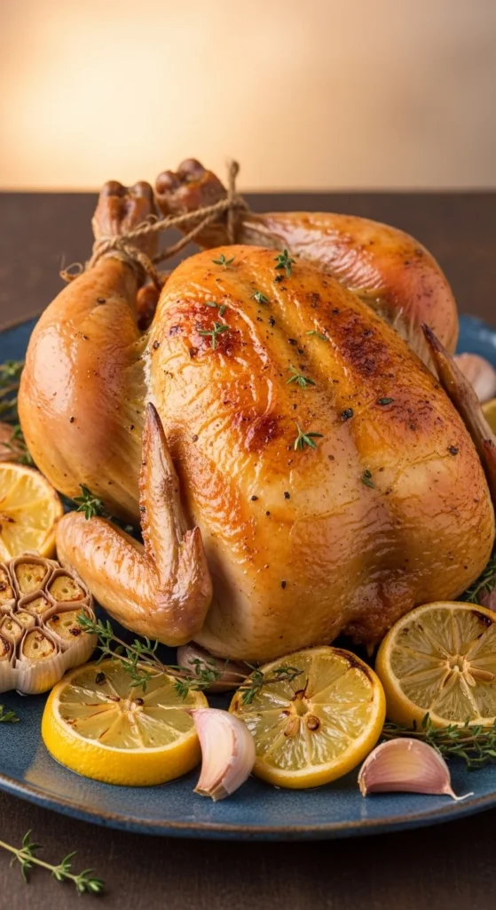 11. Lemon Garlic Roasted Whole Chicken