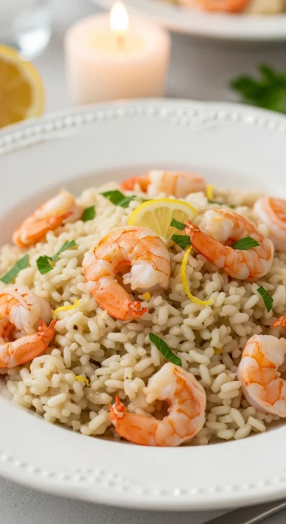 12. Lemon Garlic Shrimp Risotto