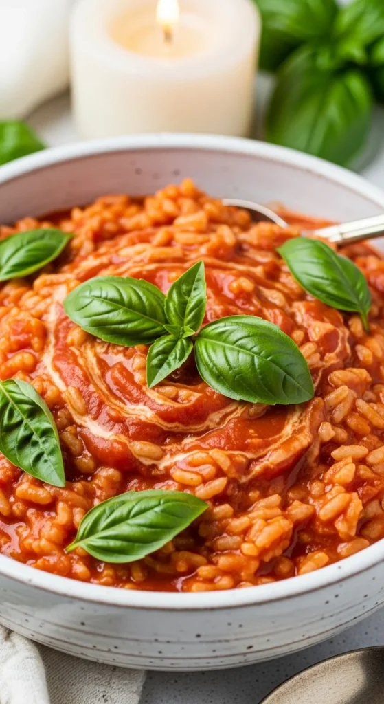 16. Creamy Tomato Basil Rice