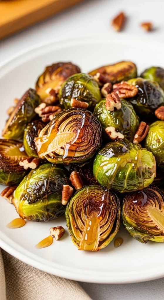 Roasted Brussels Sprouts with Maple Glaze