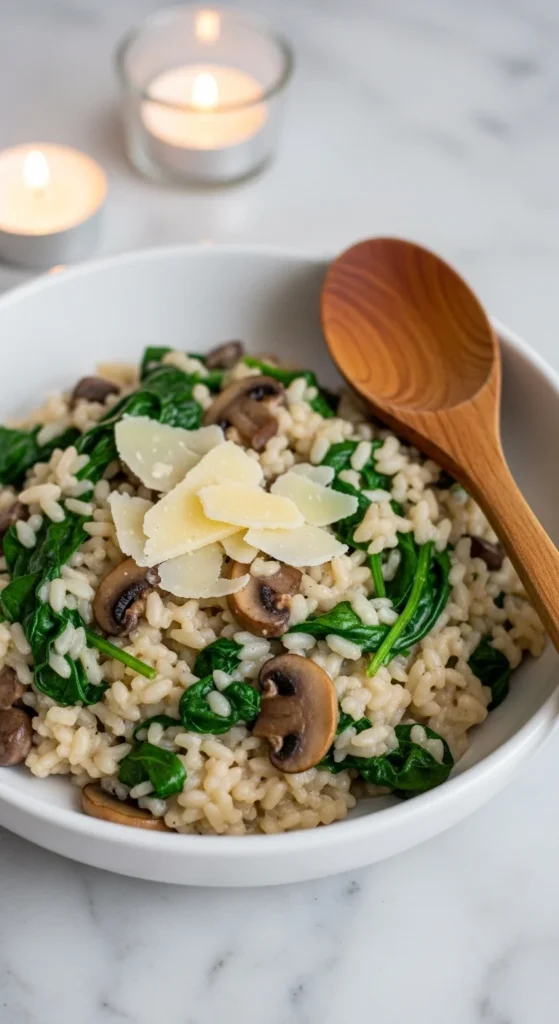 Mushroom Risotto with Spinach