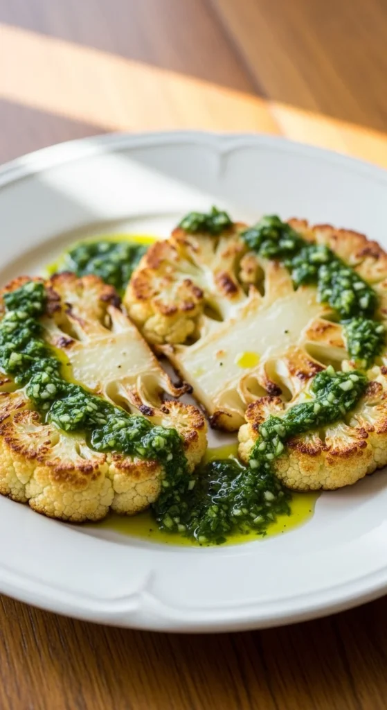 9. Roasted Cauliflower Steaks with Chimichurri