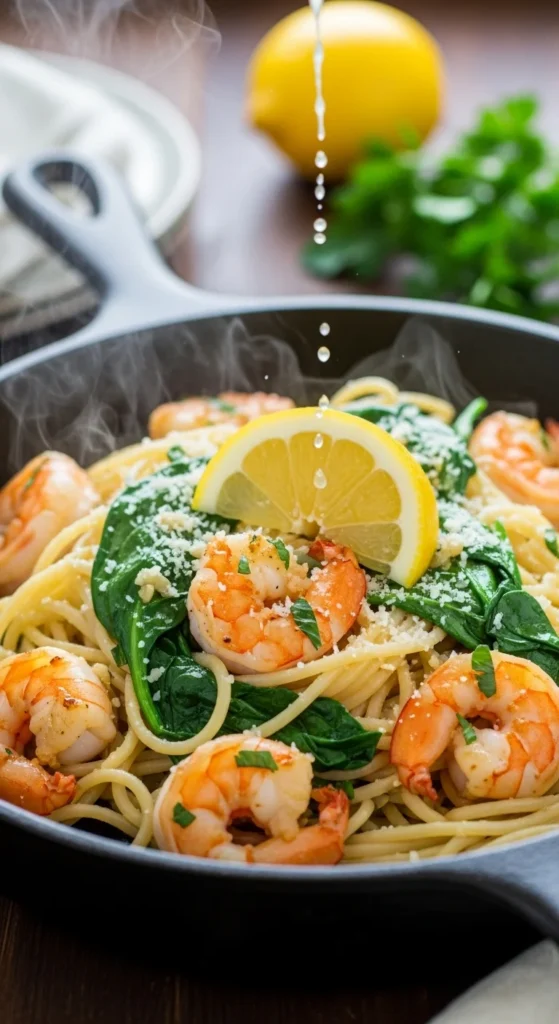 Lemon Garlic Shrimp Pasta