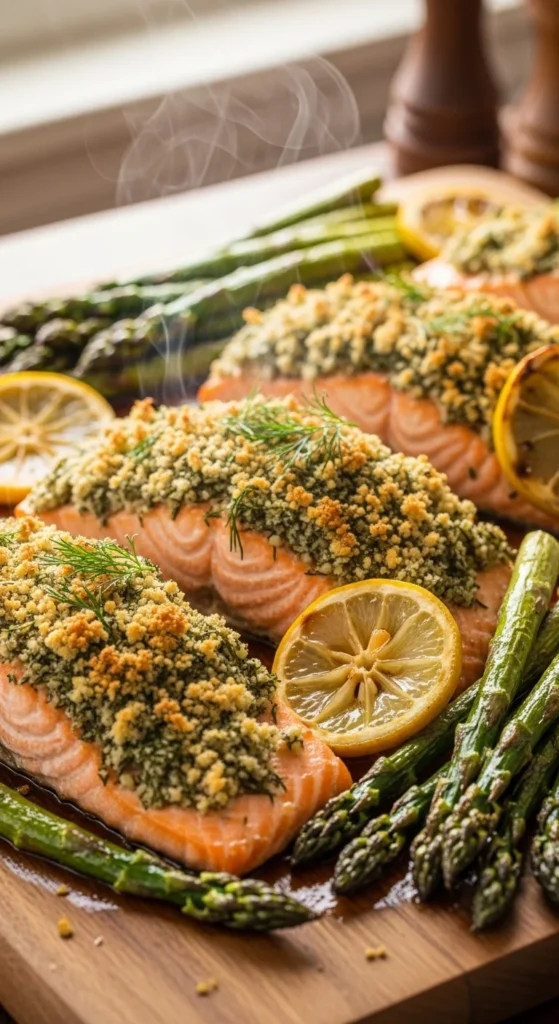 Herb-Crusted Salmon with Asparagus