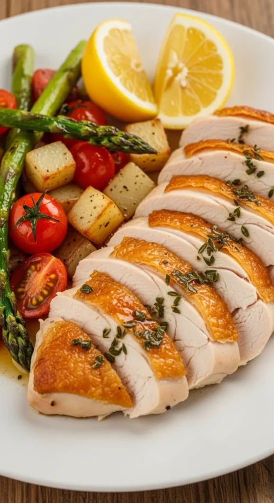 Brined Lemon Herb Roast Chicken