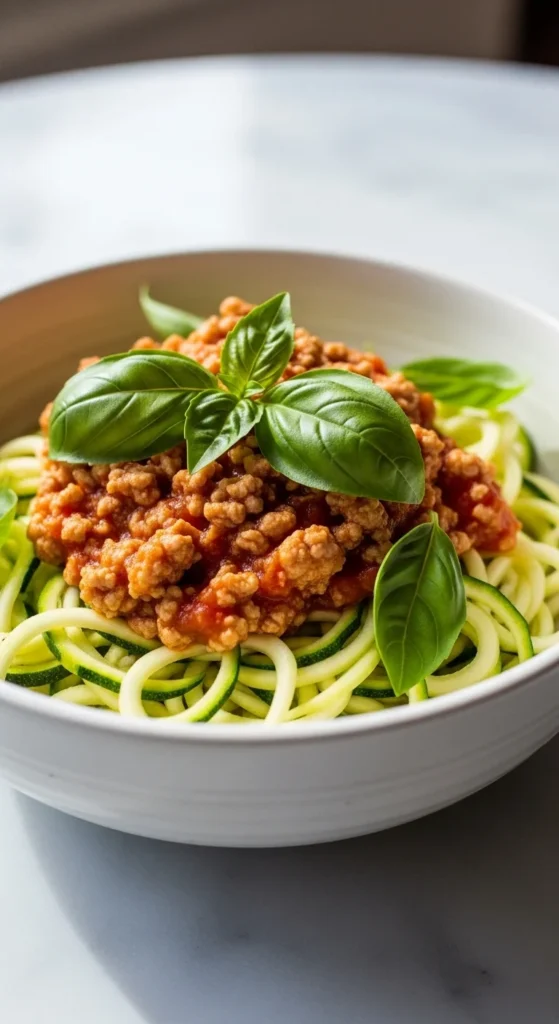 Turkey and Zucchini Noodle Bowl