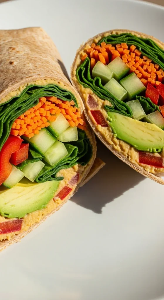 1. Classic Hummus Veggie Wrap