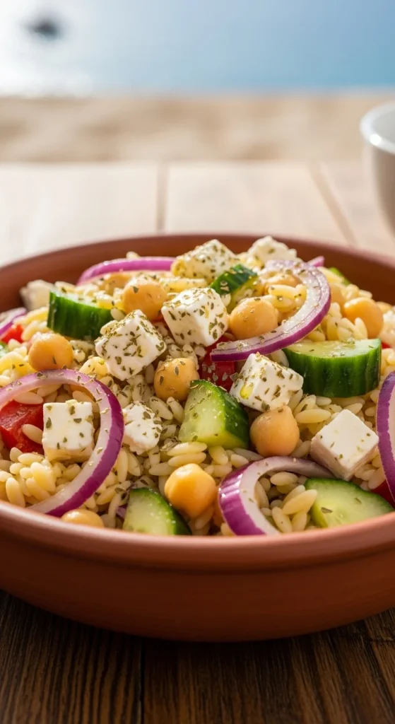 10. Mediterranean Orzo Chickpea Salad