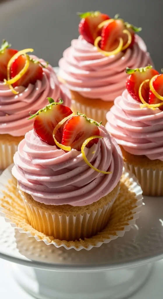 11. Vegan Strawberry Lemonade Cupcakes