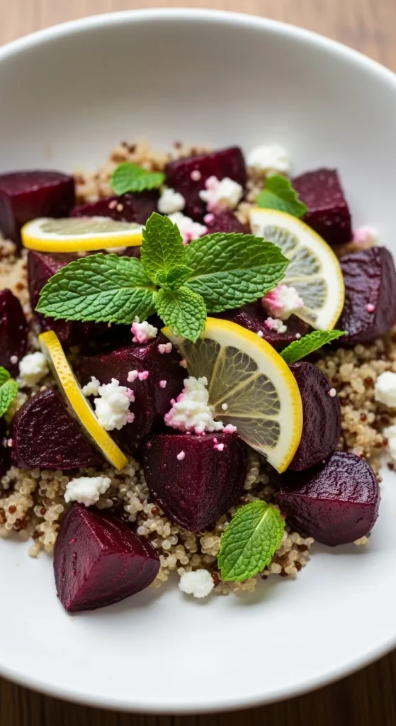 12. Beet Quinoa Mint Salad