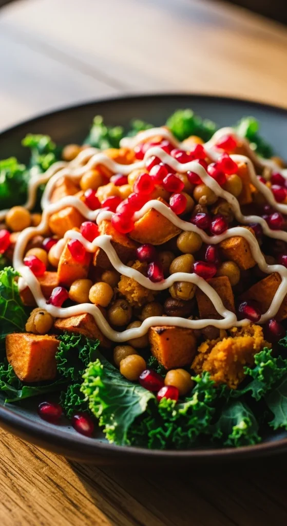 16. Sweet Potato Kale Chickpea Salad