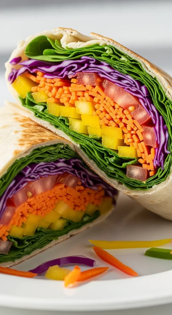 17. Rainbow Veggie Wrap