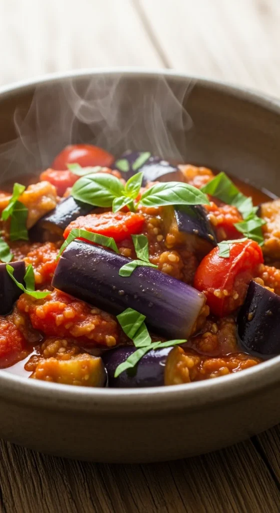 19. Eggplant and Tomato Stew Bowl