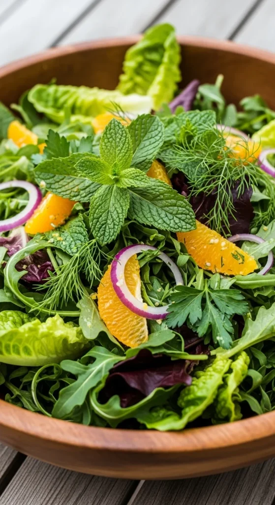 22. Fresh Herb Salad with Citrus Dressing