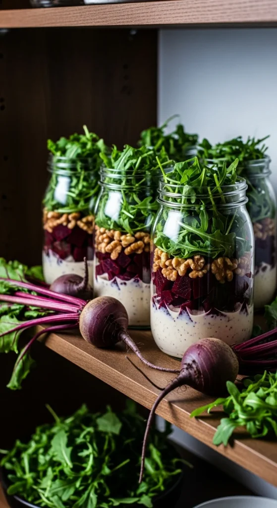 24. Arugula and Beet Salad Jars