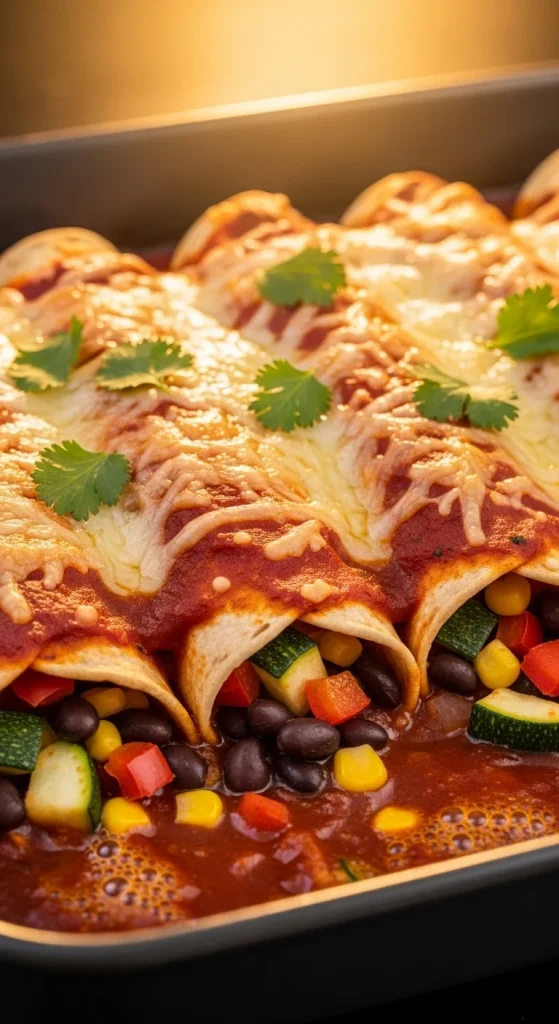 7. Farmers Market Vegetarian Enchiladas