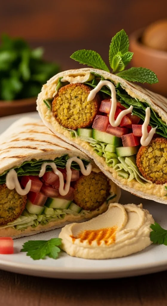 8. Falafel Hummus Wrap