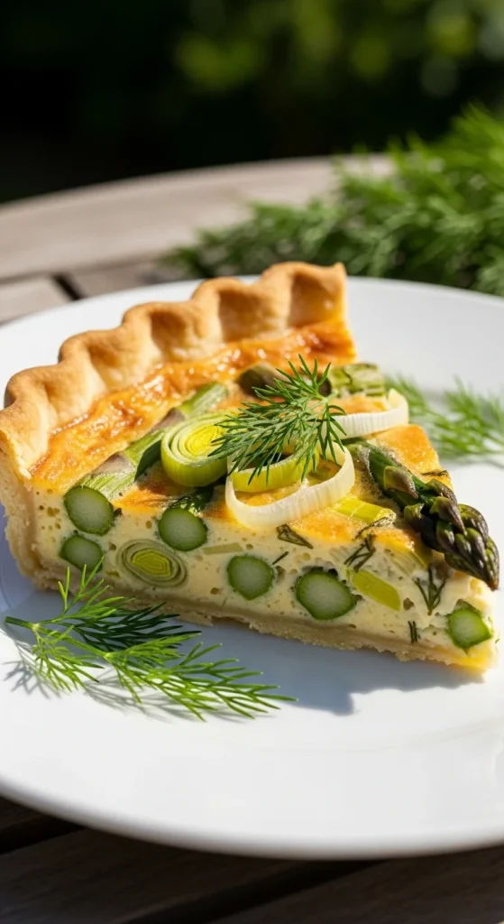 8. Vegan Quiche with Asparagus and Leeks