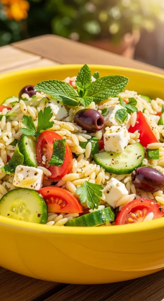 9. Mediterranean Orzo Herb Salad