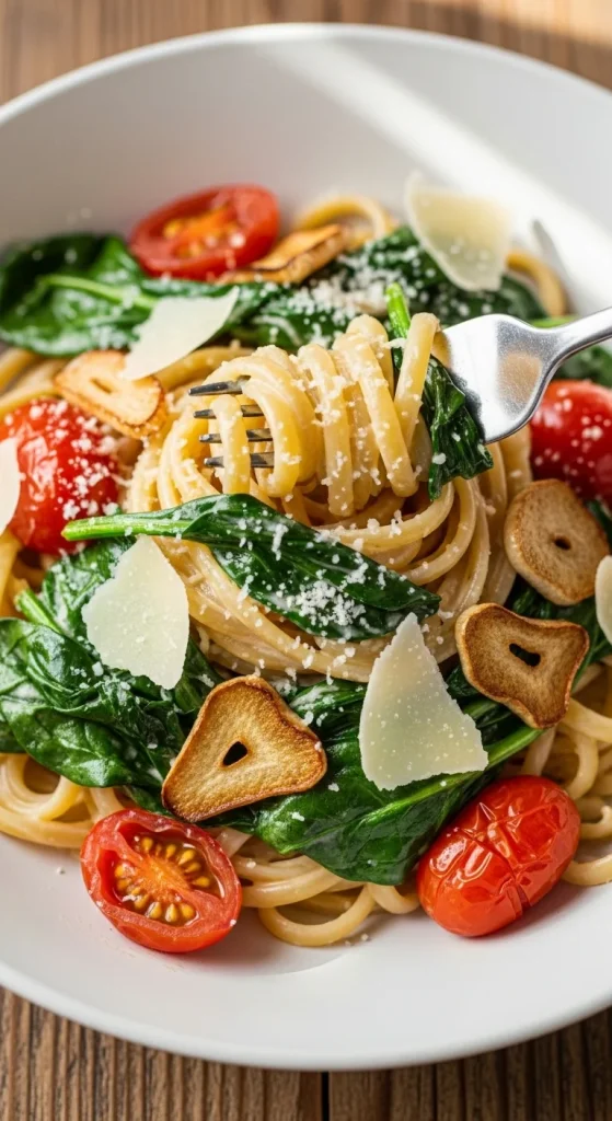 Recipe 2 Creamy One-Pot Spinach & Tomato Pasta