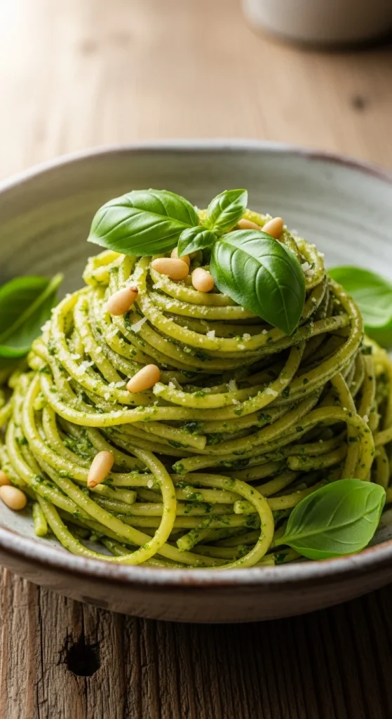 1. Creamy Avocado Pesto Pasta