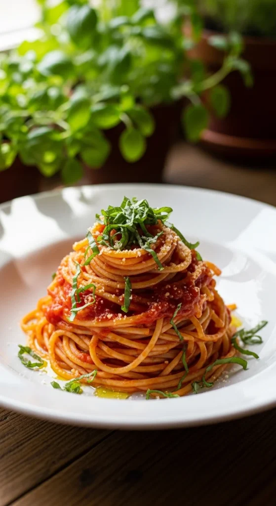 1. Fresh Tomato Basil Pasta
