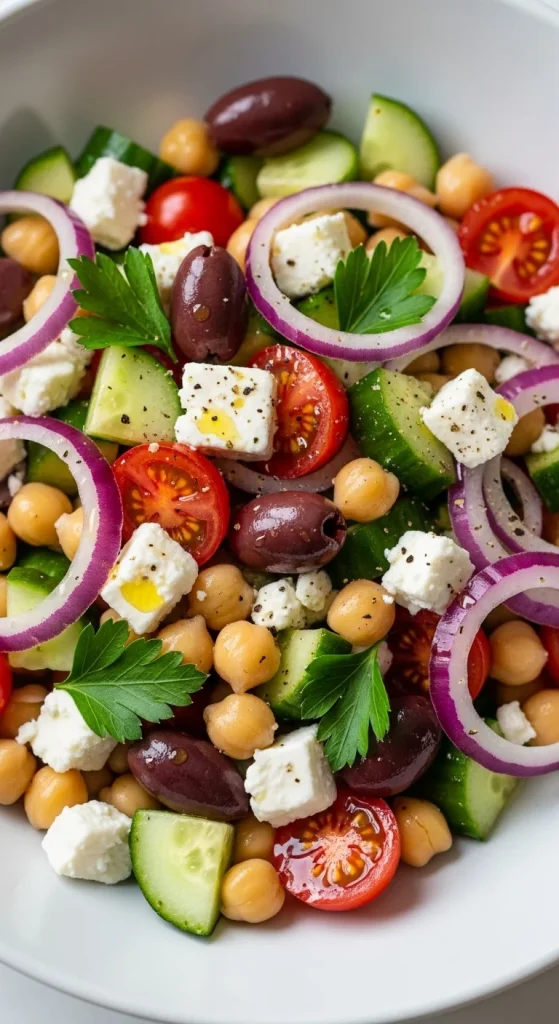 1. Mediterranean Chickpea Salad Bowl