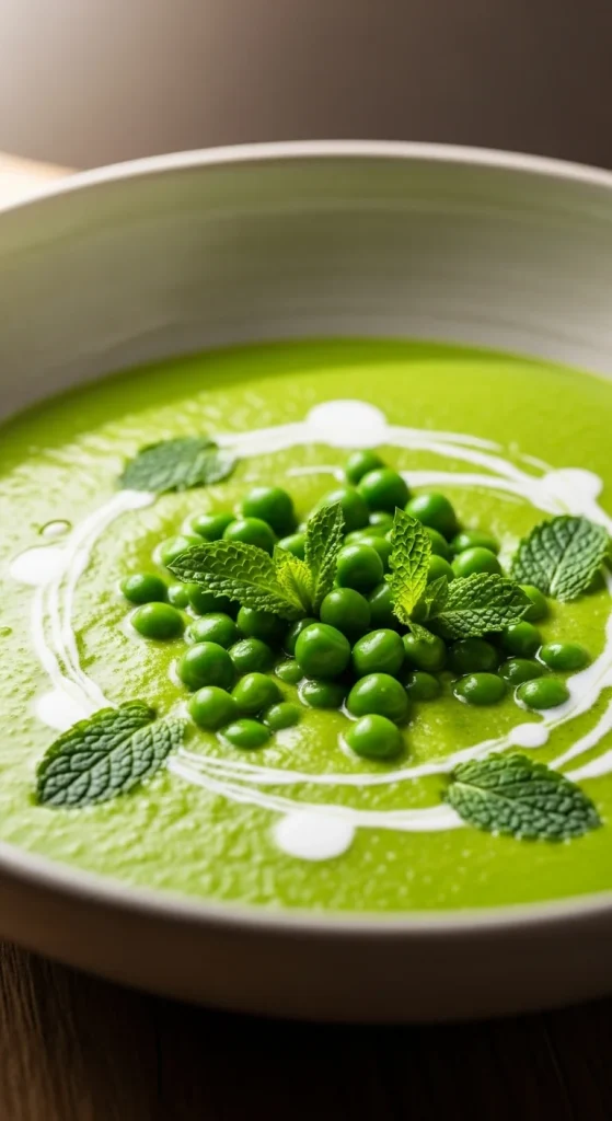 12. Chilled Cucumber Soup with Peas