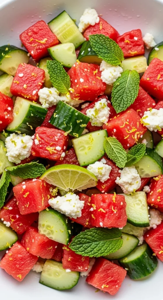 13. Cucumber and Watermelon Salad