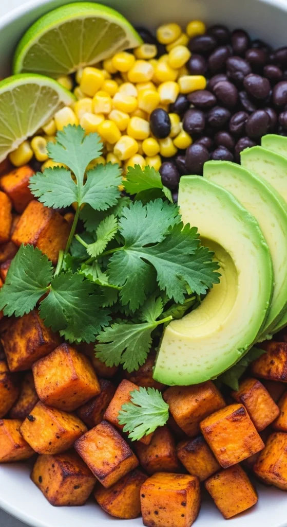13. Sweet Potato and Black Bean Bowl (Quick Microwave)