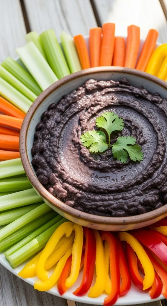 14. Black Bean Dip with Veggies