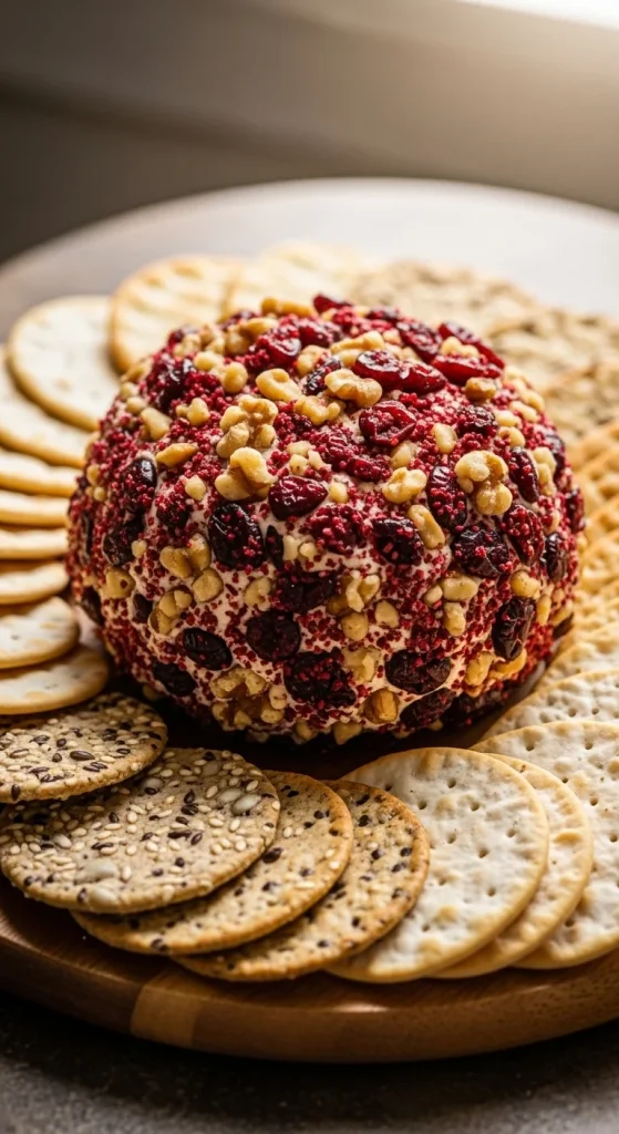 15. Vegan Cheese Ball with Cranberries