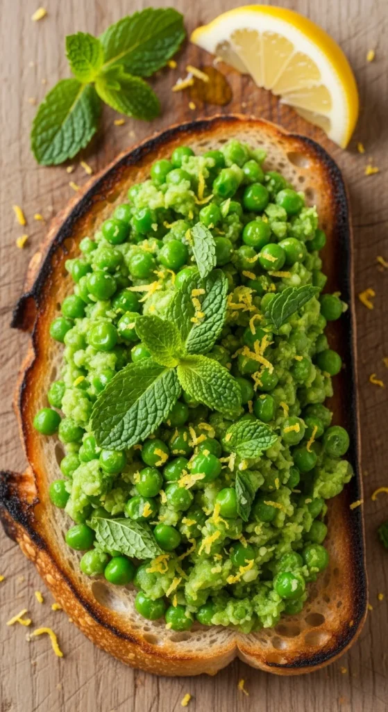 18. Pea and Mint Crostini