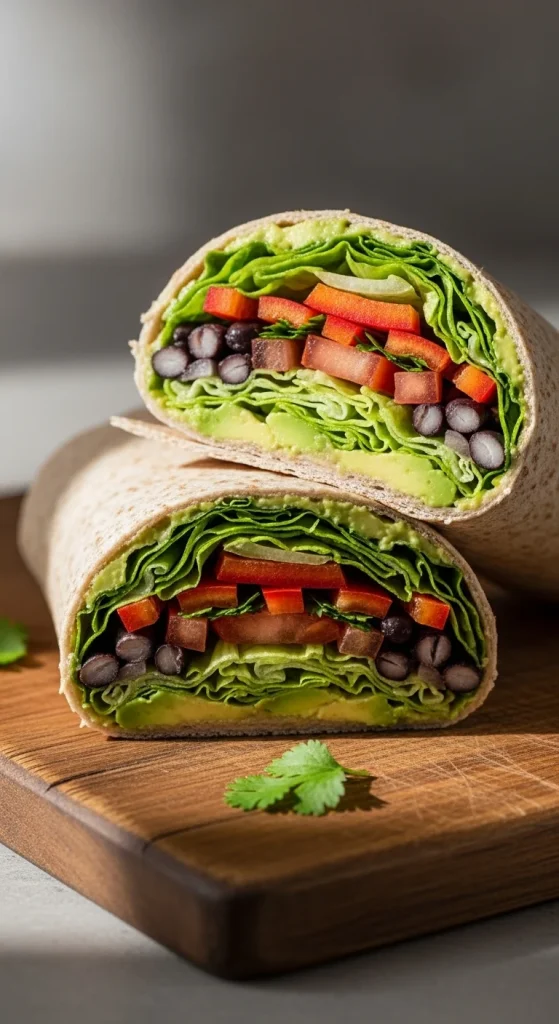 2. Avocado and Black Bean Wrap