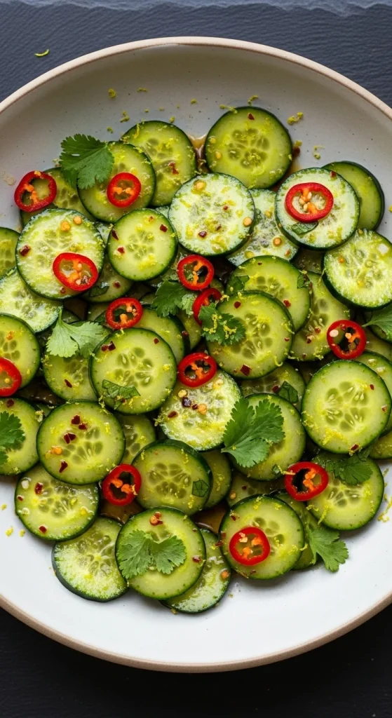 2. Spicy Cucumber Salad with Chili Lime Dressing