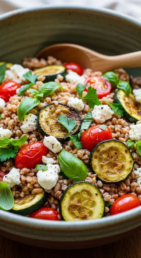 20. Farro and Roasted Veggie Bowl (Quick Prep)