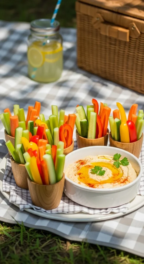 3. Crunchy Veggie Sticks with Portable Dips
