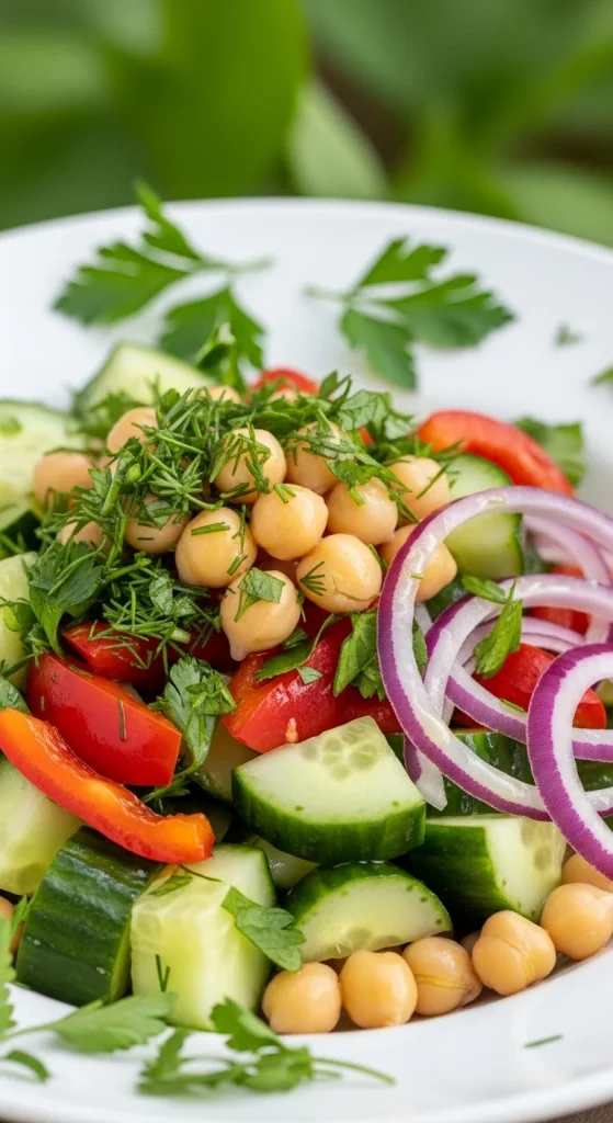 3. Cucumber and Herb Chickpea Salad