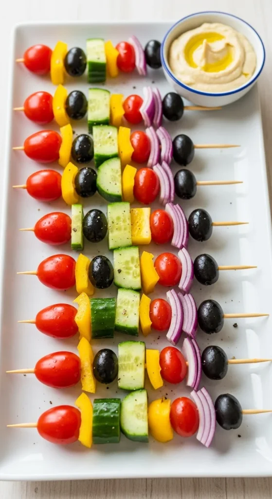 3. No-Cook Rainbow Veggie Skewers