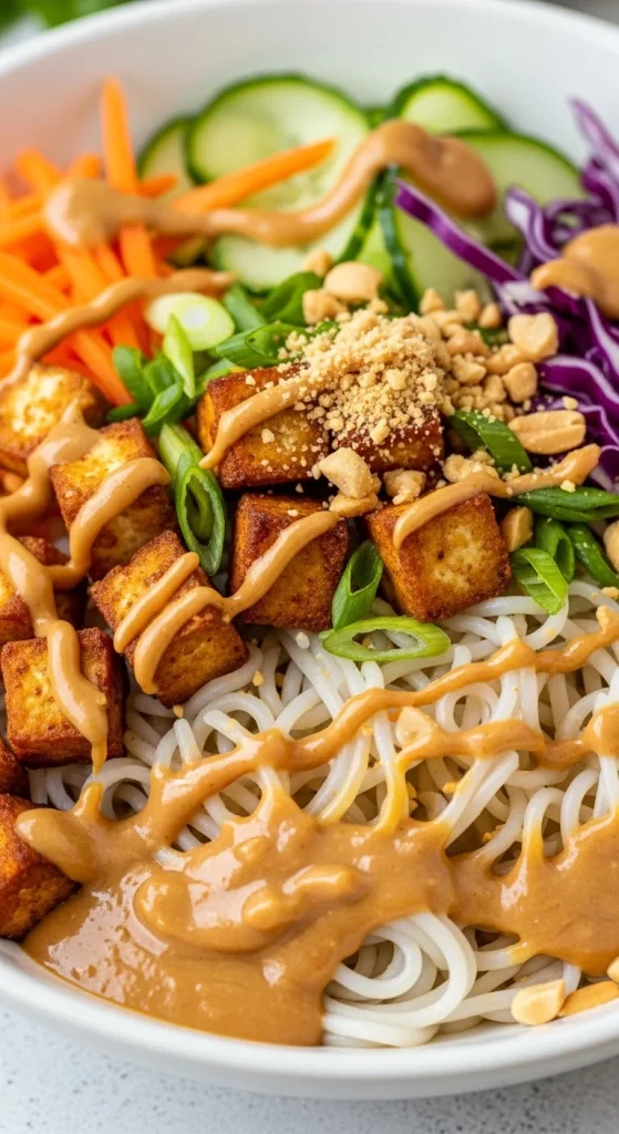 3. Peanut Tofu Noodle Bowl