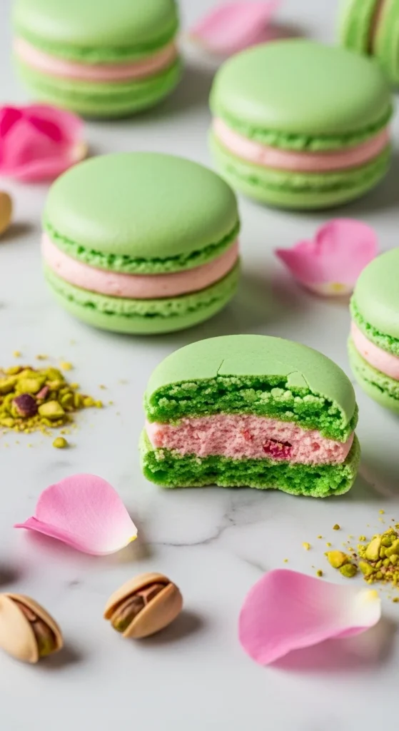 3. Pistachio Rosewater Macarons