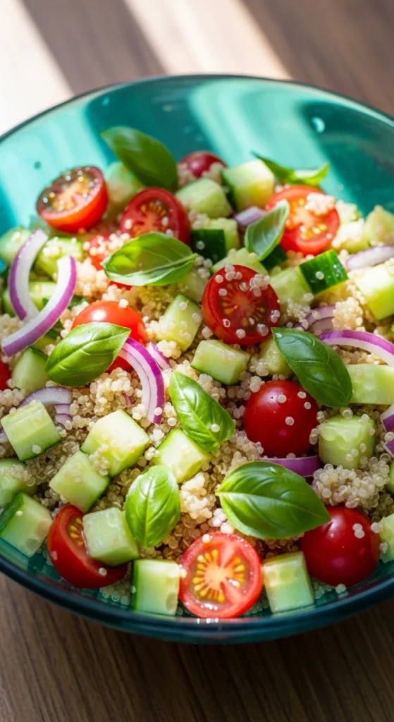 3. Quinoa Cucumber Tomato Salad