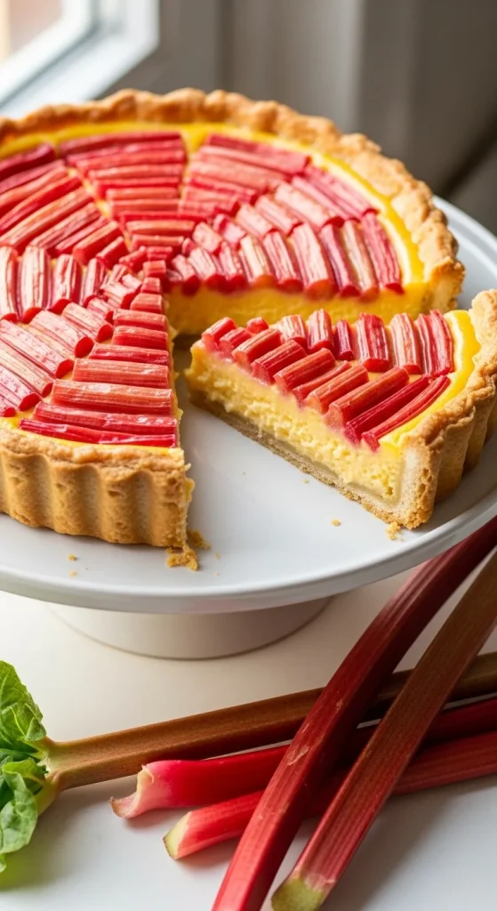 3. Vegan Rhubarb Custard Tart
