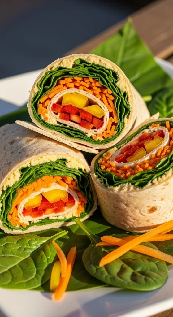 3. Veggie Hummus Wraps