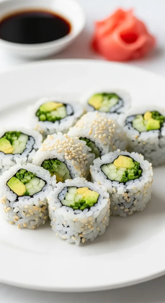 4. Easy Vegan Avocado Cucumber Sushi Rolls