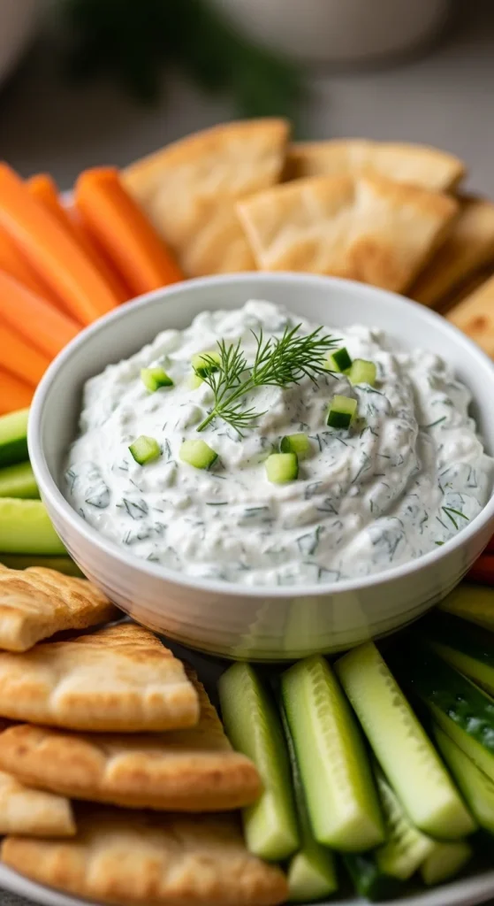6. Cucumber Dill Yogurt Dip (Vegan)