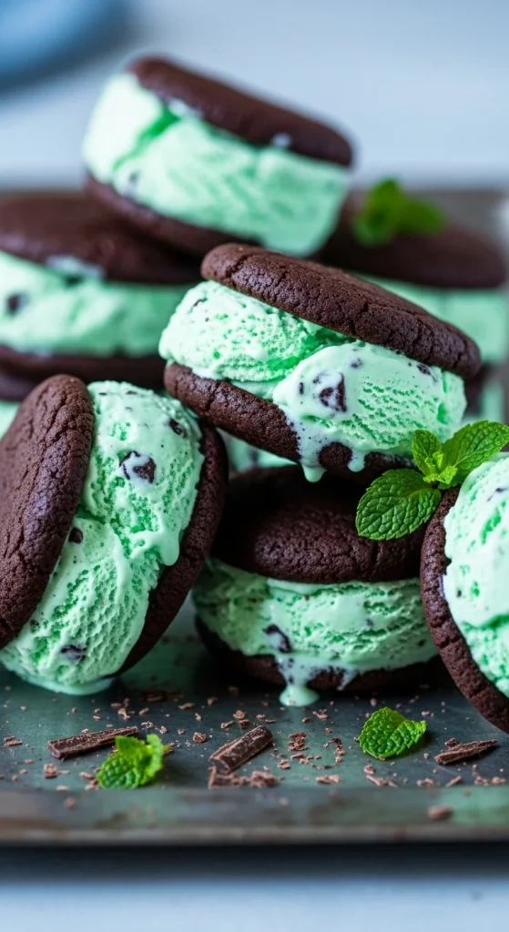 6. Mint Chocolate Chip Ice Cream Sandwiches