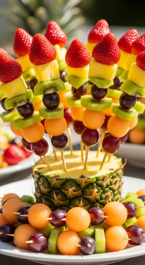 9. Rainbow Fruit Skewers