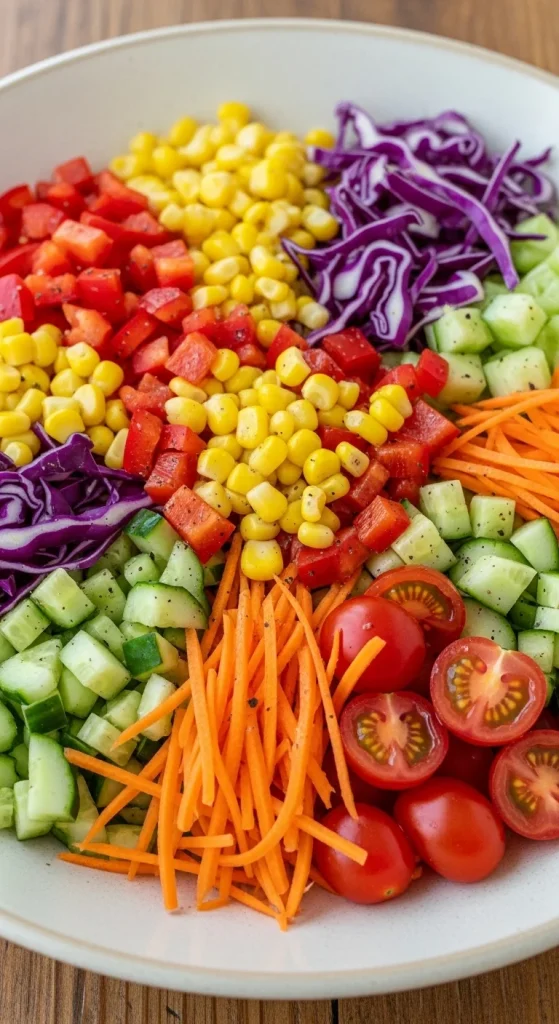 9. Rainbow Veggie Chopped Salad