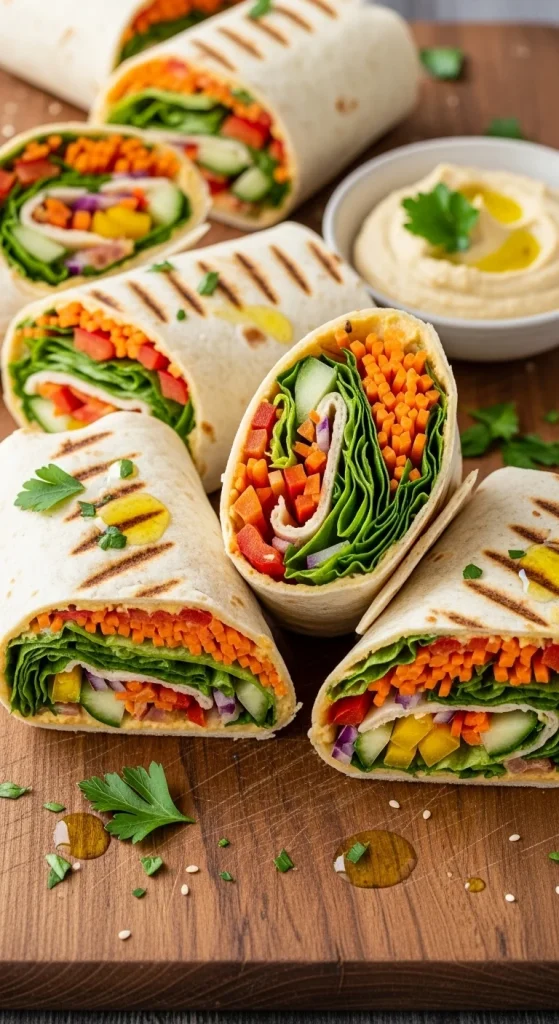 Recipe 2 Hummus Veggie Wraps